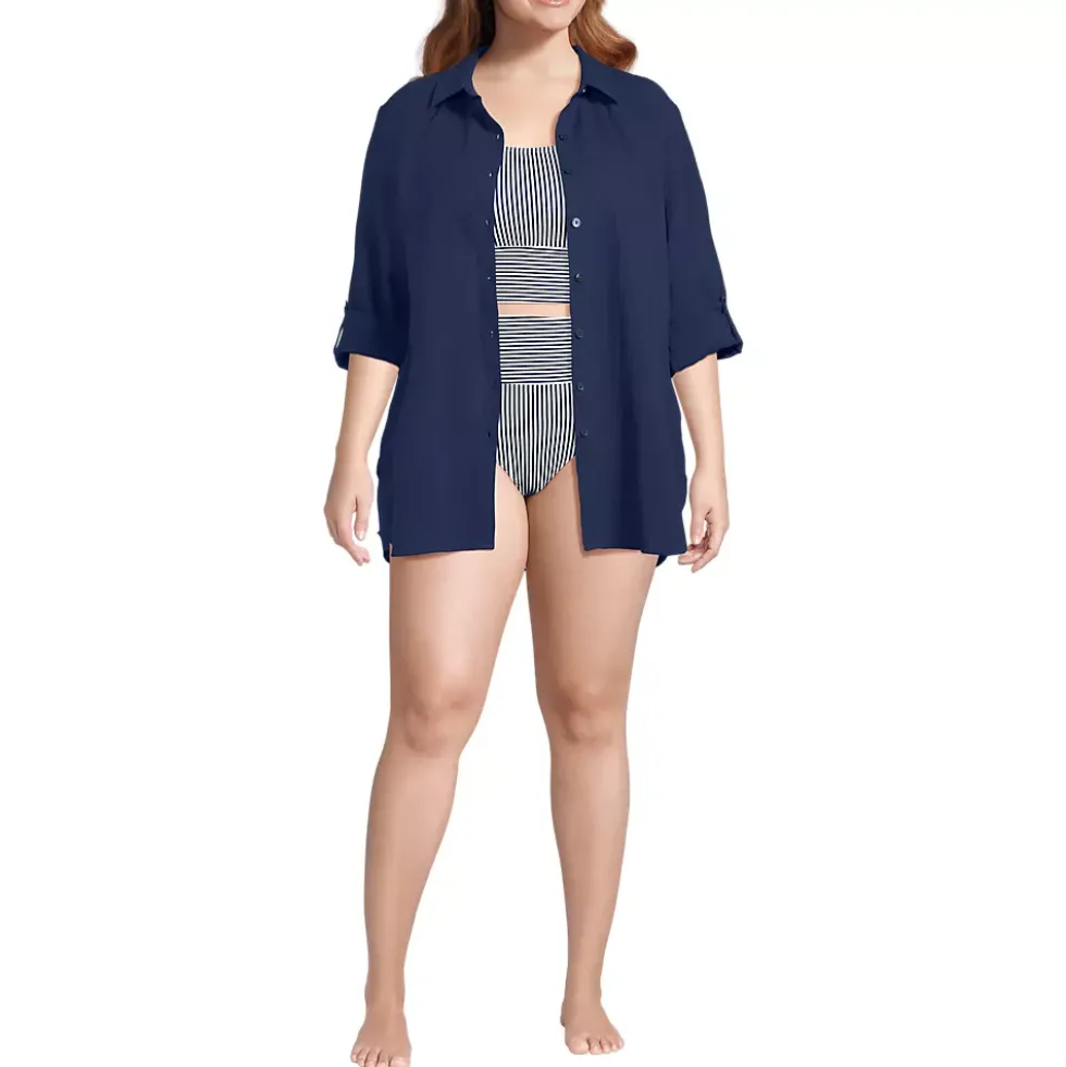 Women's New Button-Up Shirt Cover-Up Dress
