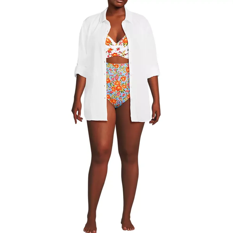 Women's New Button-Up Shirt Cover-Up Dress