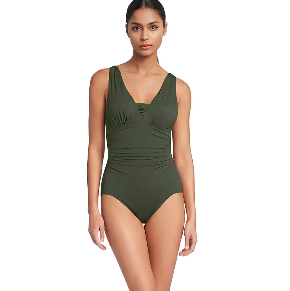 Women's New SlenderSuit Grecian Adjustable Low Leg One Piece