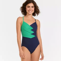 Women's New SlenderSuit Pleated Low Leg One Piece Swimsuit