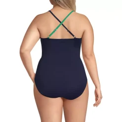 Women's New SlenderSuit Pleated Low Leg One Piece Swimsuit