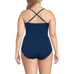 Women's New SlenderSuit Pleated Low Leg One Piece Swimsuit