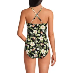 Women's New SlenderSuit Pleated Low Leg One Piece Swimsuit