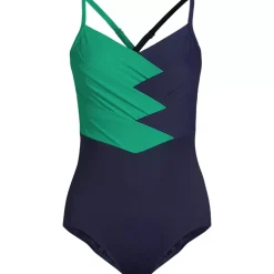 Women's New SlenderSuit Pleated Low Leg One Piece Swimsuit