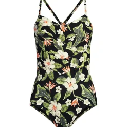 Women's New SlenderSuit Pleated Low Leg One Piece Swimsuit