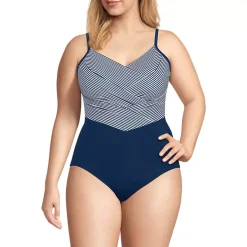 Women's New SlenderSuit Pleated Low Leg One Piece Swimsuit