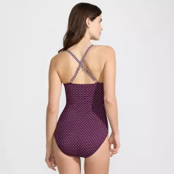 Women's New SlenderSuit Pleated Low Leg One Piece Swimsuit