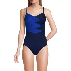 Women's New SlenderSuit Pleated Low Leg One Piece Swimsuit