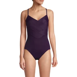 Women's New SlenderSuit Pleated Low Leg One Piece Swimsuit