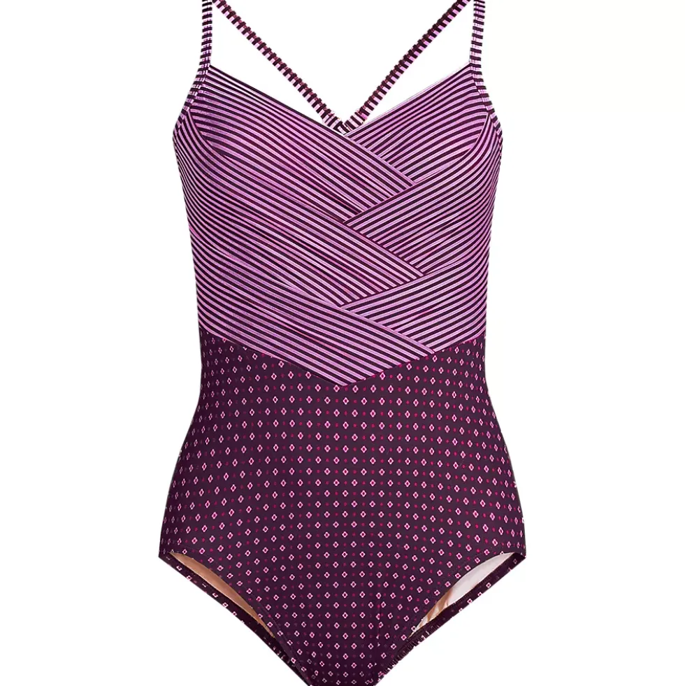 Women's New SlenderSuit Pleated Low Leg One Piece Swimsuit