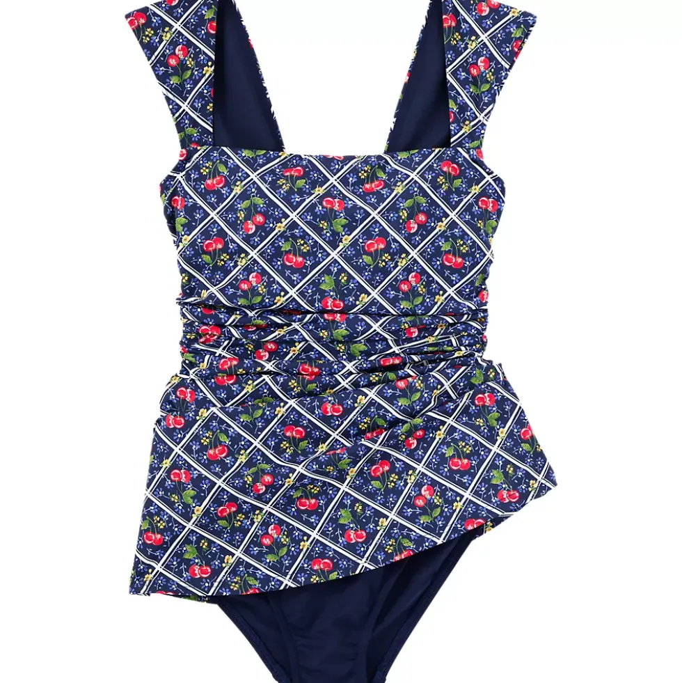 Women's NEW Smoothing Square Neck Ruched Swim Dress Swimsuit