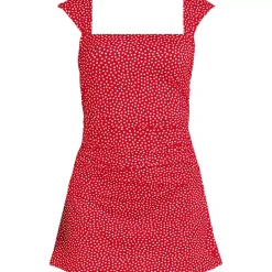 Women's NEW Smoothing Square Neck Ruched Swim Dress Swimsuit
