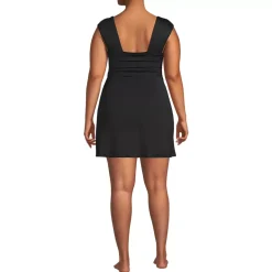 Women's NEW Smoothing Square Neck Ruched Swim Dress Swimsuit
