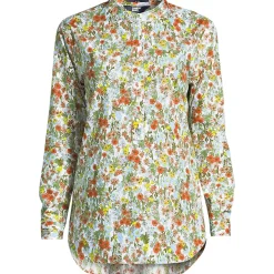 Women's No Iron Banded Collar Popover Shirt