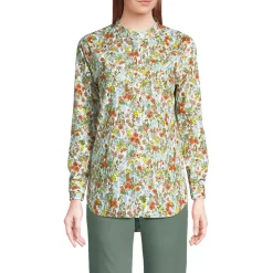 Women's No Iron Banded Collar Popover Shirt