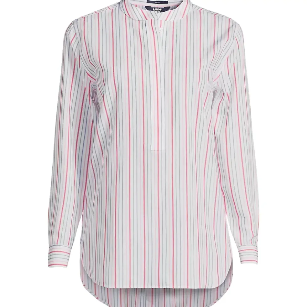 Women's No Iron Banded Collar Popover Shirt