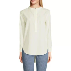 Women's No Iron Banded Collar Popover Shirt