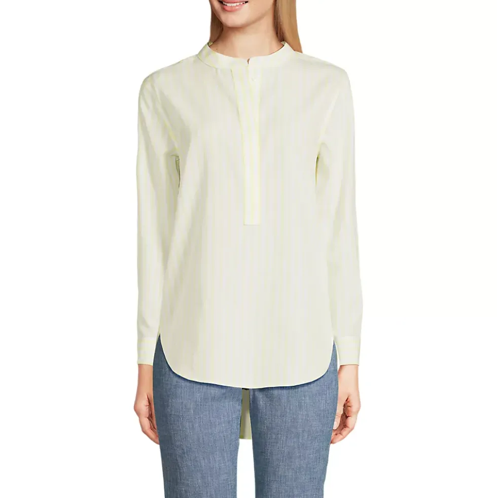 Women's No Iron Banded Collar Popover Shirt