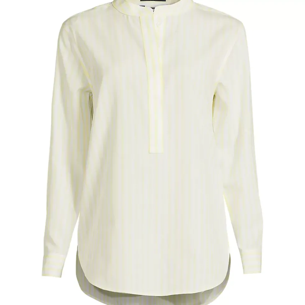 Women's No Iron Banded Collar Popover Shirt