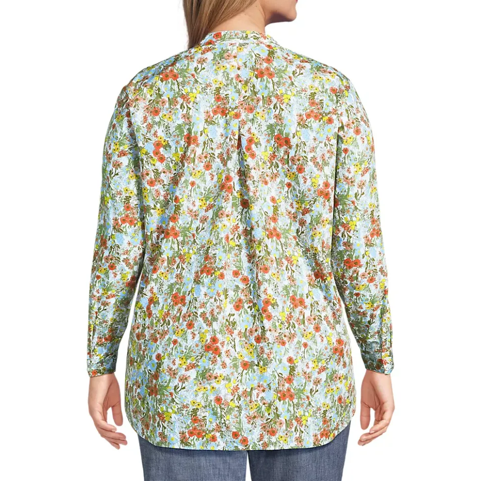 Women's No Iron Banded Collar Popover Shirt