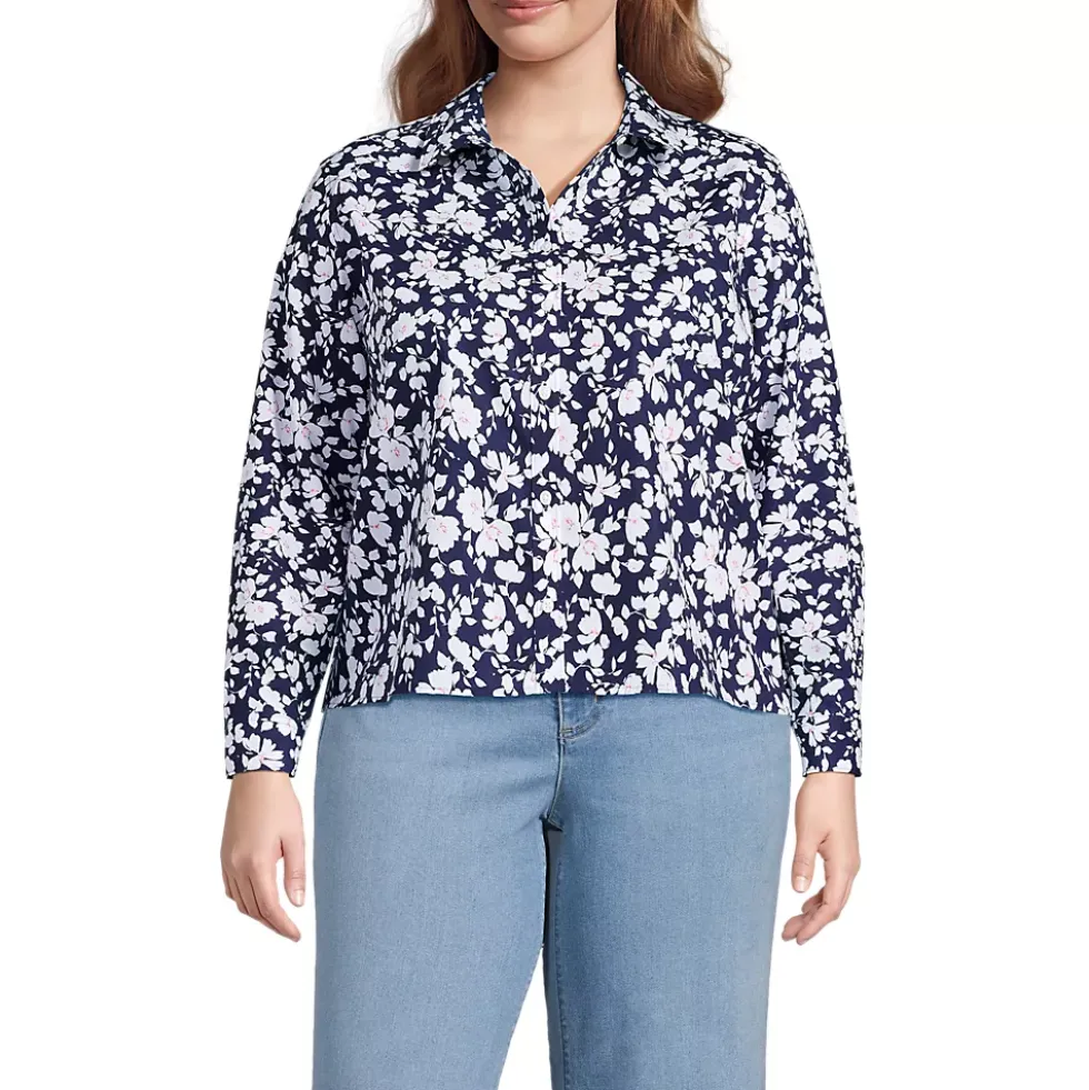 Women's No Iron Boxy Cropped Shirt