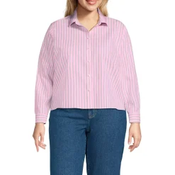 Women's No Iron Boxy Cropped Shirt