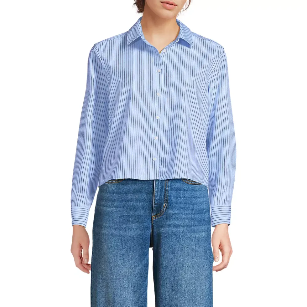Women's No Iron Boxy Cropped Shirt