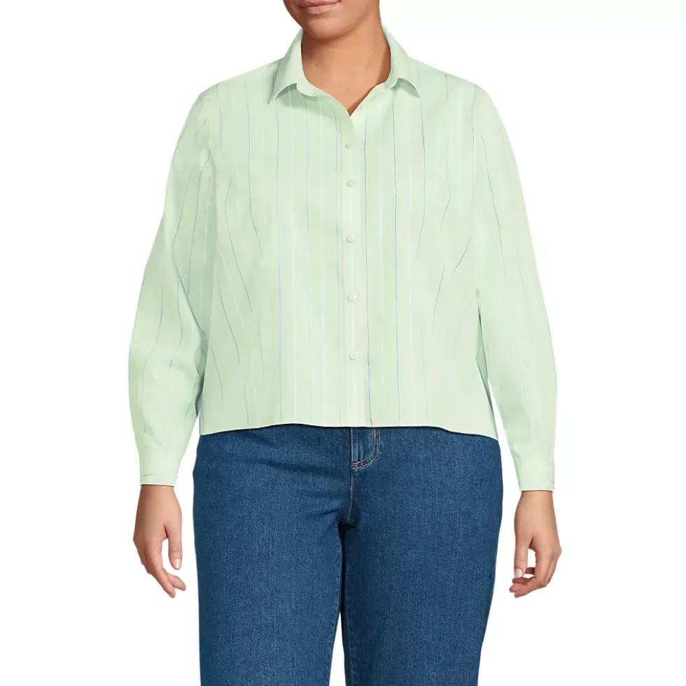 Women's No Iron Boxy Cropped Shirt