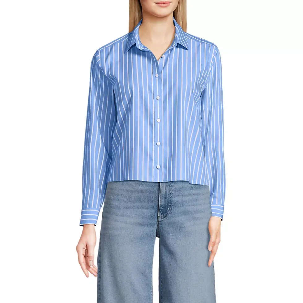 Women's No Iron Boxy Cropped Shirt