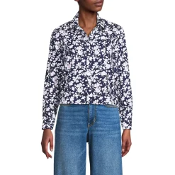 Women's No Iron Boxy Cropped Shirt