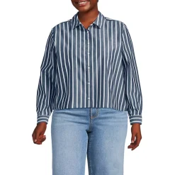 Women's No Iron Boxy Cropped Shirt