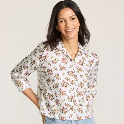Women's No Iron Boxy Cropped Shirt