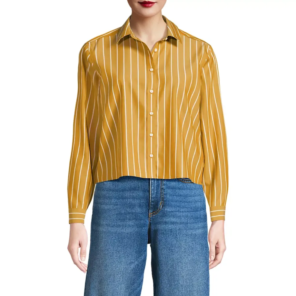 Women's No Iron Boxy Cropped Shirt