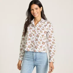 Women's No Iron Boxy Cropped Shirt