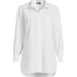 Women's No Iron Poplin Extra Long Tunic