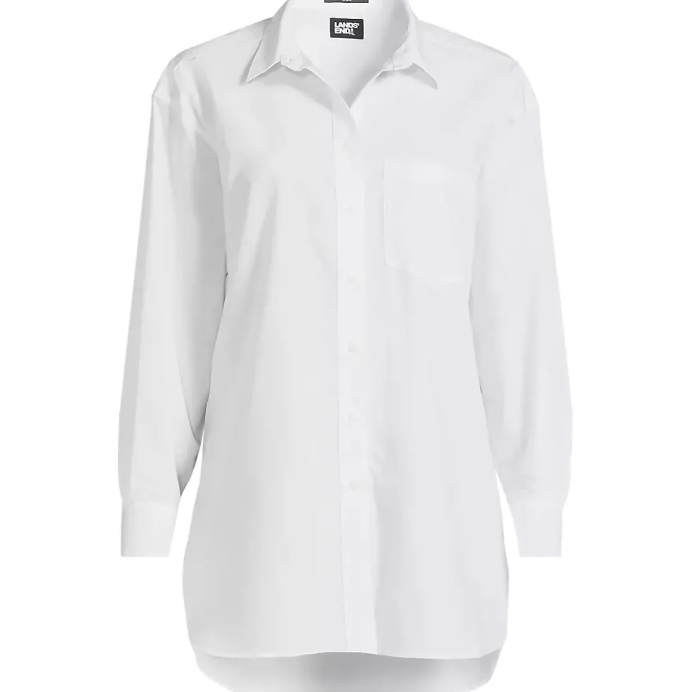 Women's No Iron Poplin Extra Long Tunic