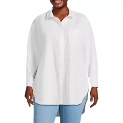 Women's No Iron Poplin Extra Long Tunic