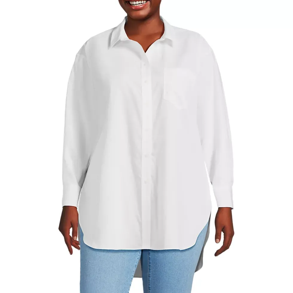 Women's No Iron Poplin Extra Long Tunic