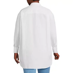Women's No Iron Poplin Extra Long Tunic