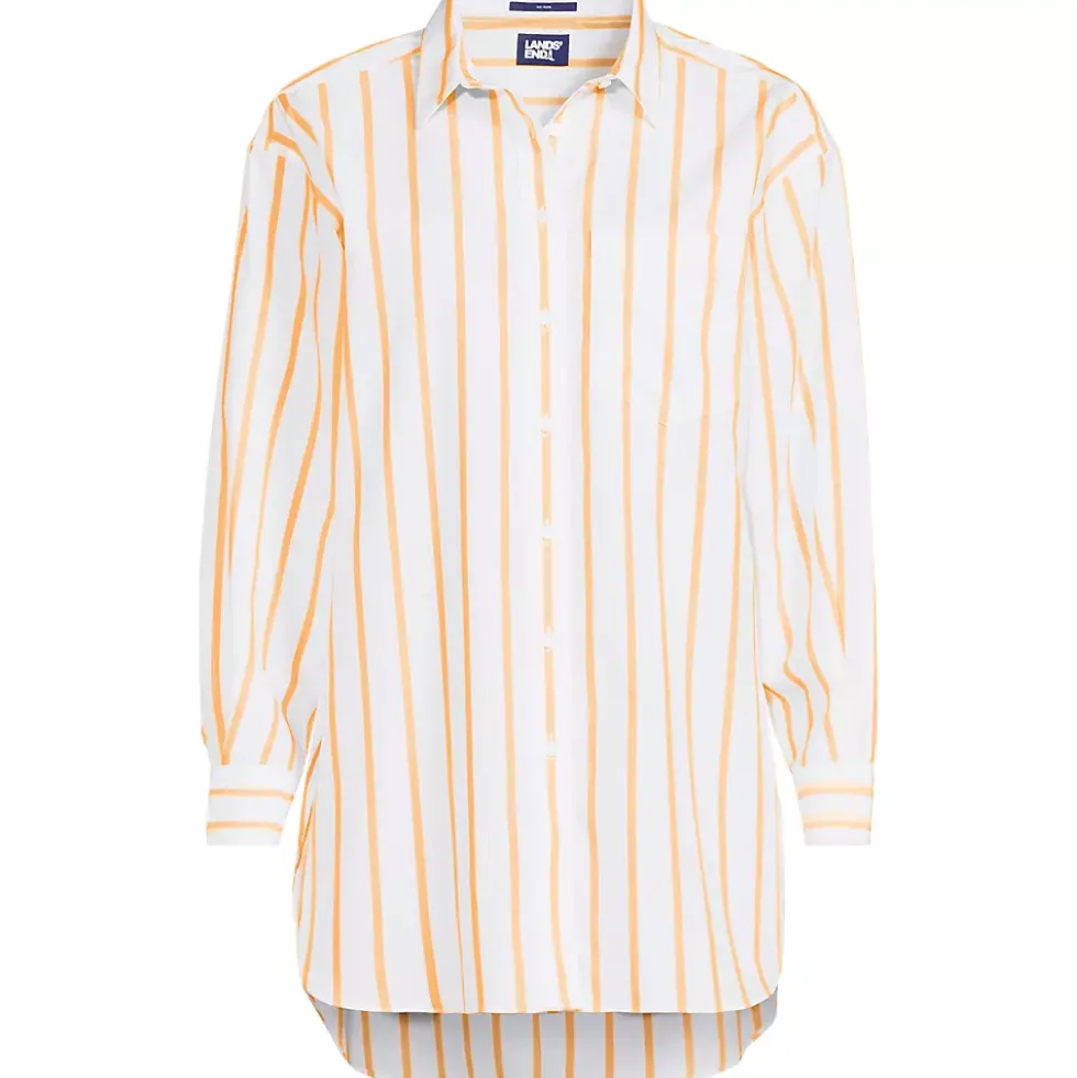 Women's No Iron Poplin Extra Long Tunic