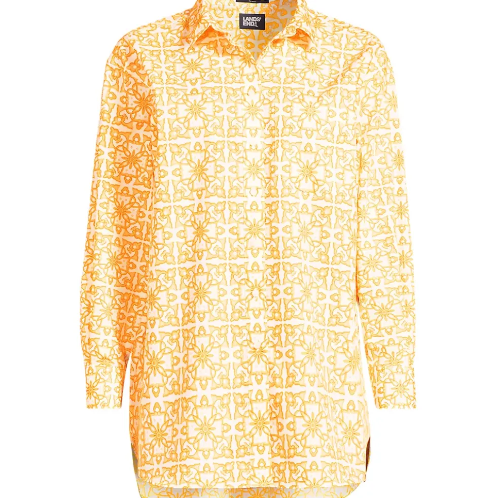 Women's No Iron Poplin Extra Long Tunic