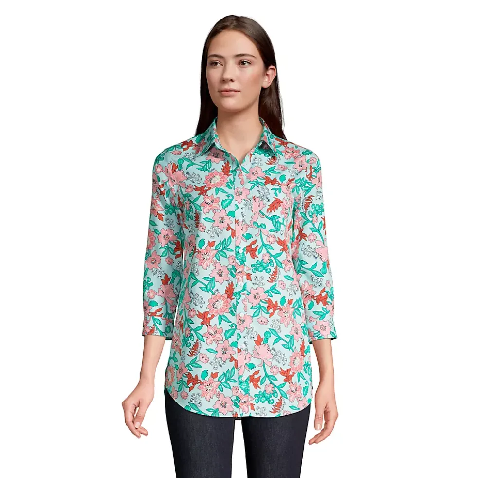 Women's No Iron 3/4 Sleeve Tunic Top