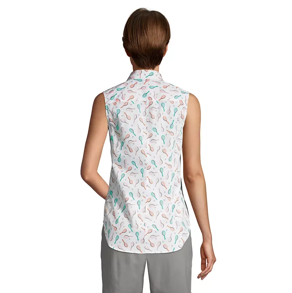 Women's No Iron Supima Cotton Sleeveless Shirt