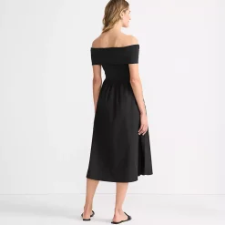 Women's Off the Shoulder Slender Mixed Media Dress