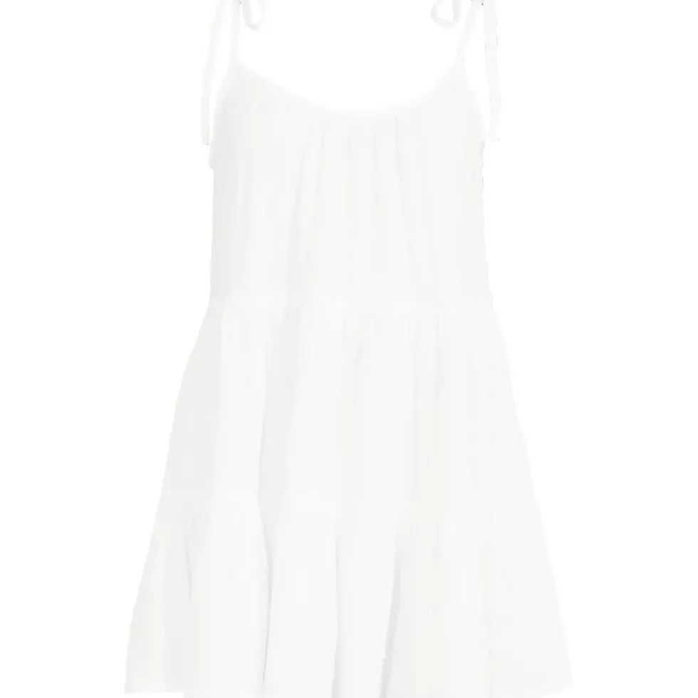 Women's Oversized Cotton Gauze Tiered Mini Cover-up Dress
