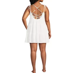 Women's Oversized Cotton Gauze Tiered Mini Cover-up Dress