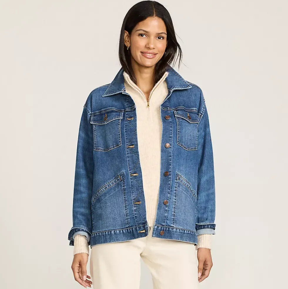 Women's Oversized Denim Trucker Jacket