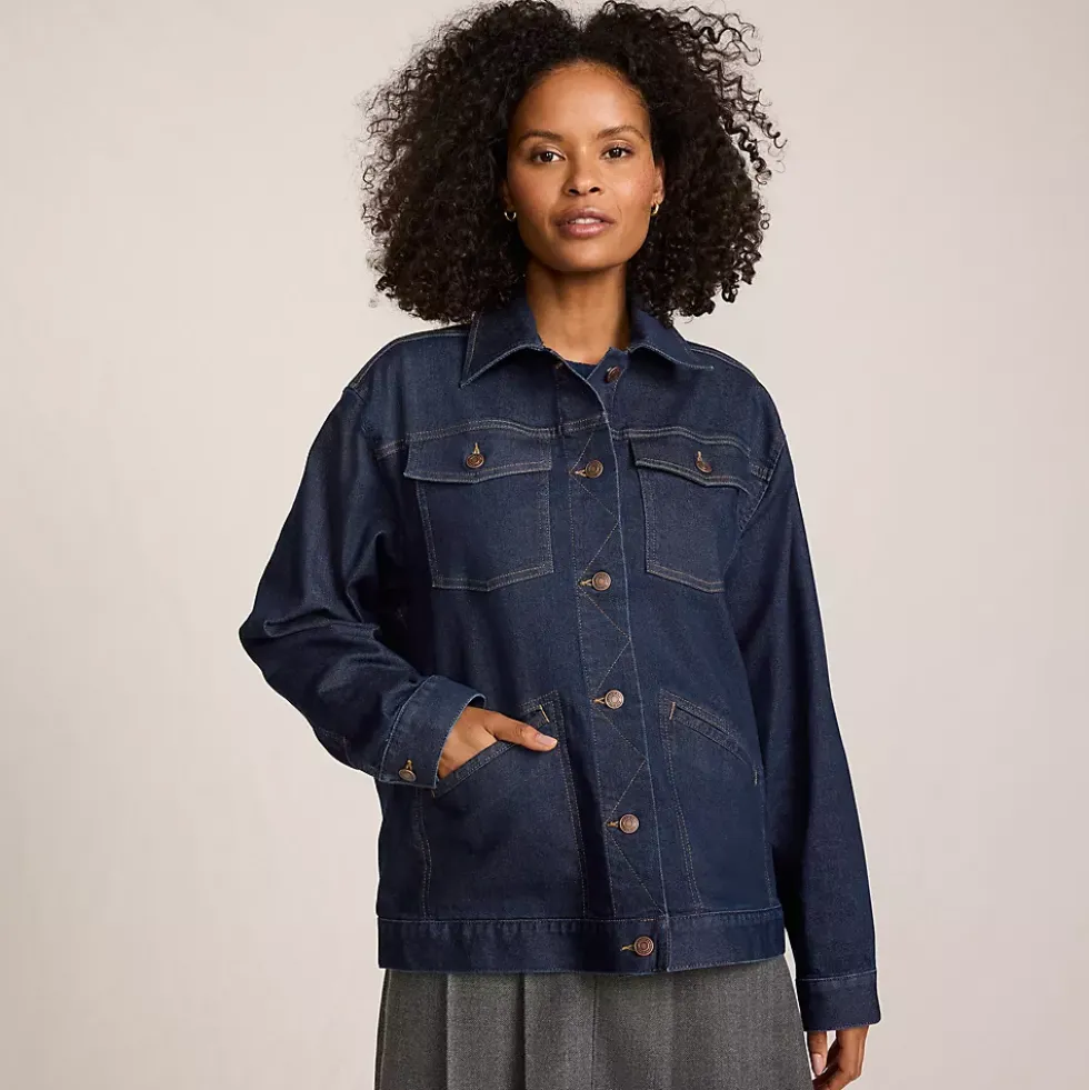 Women's Oversized Denim Trucker Jacket
