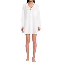 Women's Oversized Gauze Button Front Cover-Up Shirt