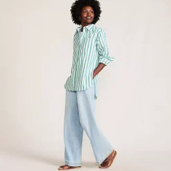 Women's Oversized No Iron Tunic with Statement Collar Shirt